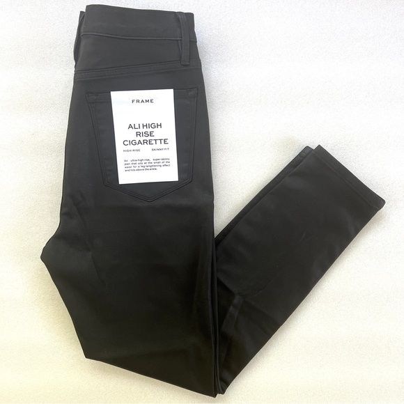 Frame Ali High Rise Cigarette Coated Jeans - Picture 4 of 10